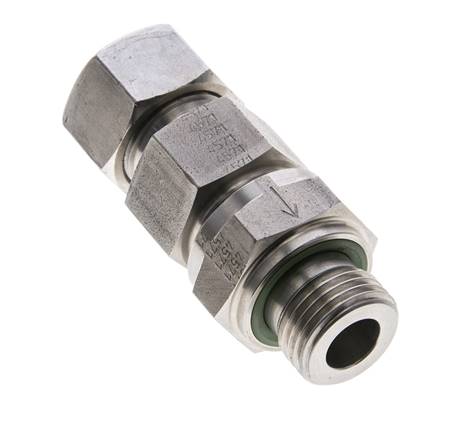 Válvula de retención hidráulica Anillo de corte 15L (M22x1,5) y G1/2'' Macho Acero inoxidable 1-250bar (15-3625)psi Tubo-Rosca ISO 8434-1
