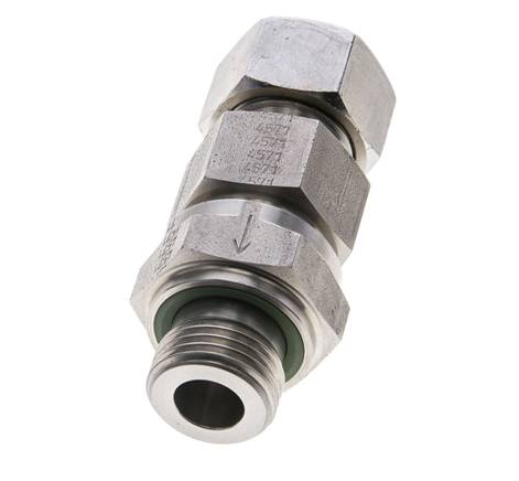 Válvula de retención hidráulica Anillo de corte 15L (M22x1,5) y G1/2'' Macho Acero inoxidable 1-250bar (15-3625)psi Tubo-Rosca ISO 8434-1