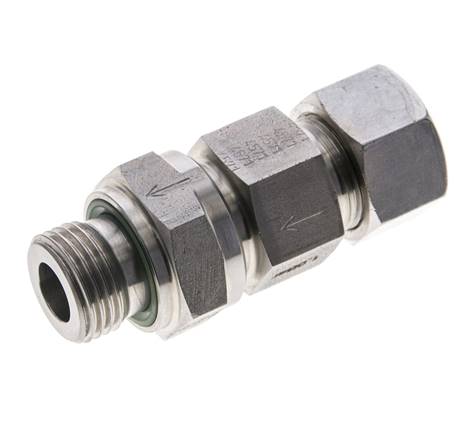 Válvula de retención hidráulica Anillo de corte 15L (M22x1,5) y G1/2'' Macho Acero inoxidable 1-250bar (15-3625)psi Tubo-Rosca ISO 8434-1