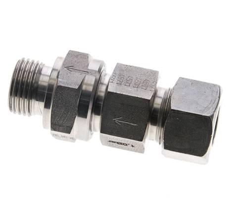Válvula de retención hidráulica Anillo de corte 15L (M22x1,5) y G1/2'' Macho Acero inoxidable 1-250bar (15-3625)psi Tubo-Rosca ISO 8434-1