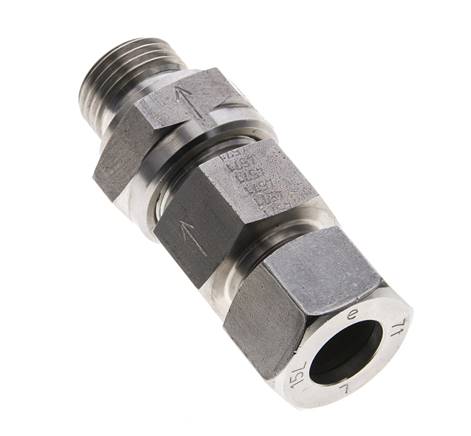 Válvula de retención hidráulica Anillo de corte 15L (M22x1,5) y G1/2'' Macho Acero inoxidable 1-250bar (15-3625)psi Tubo-Rosca ISO 8434-1