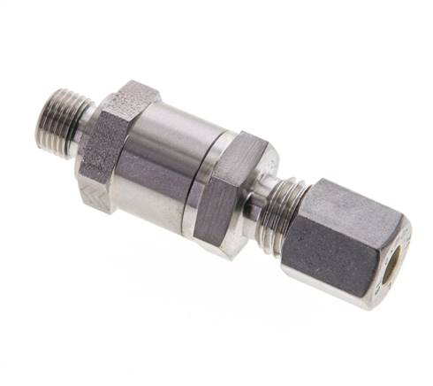 Válvula de retención hidráulica Anillo de compresión 6L (M12x1,5) y G1/8'' Macho Acero inoxidable 1-250bar (15-3625)psi Tubo-Rosca ISO 8434-1