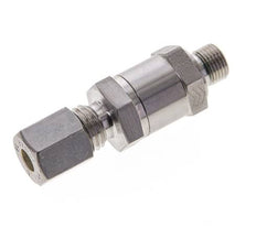 Válvula de retención hidráulica Anillo de compresión 6L (M12x1,5) y G1/8'' Macho Acero inoxidable 1-250bar (15-3625)psi Tubo-Rosca ISO 8434-1