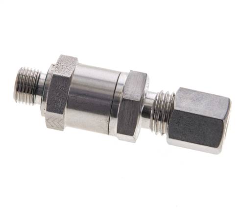 Válvula de retención hidráulica Anillo de compresión 6L (M12x1,5) y G1/8'' Macho Acero inoxidable 1-250bar (15-3625)psi Tubo-Rosca ISO 8434-1