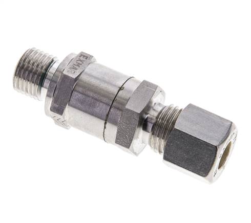 Válvula de retención hidráulica Anillo de compresión 8L (M14x1,5) y G1/4'' macho Acero inoxidable 1-250bar (15-3625)psi Tubo-Rosca ISO 8434-1