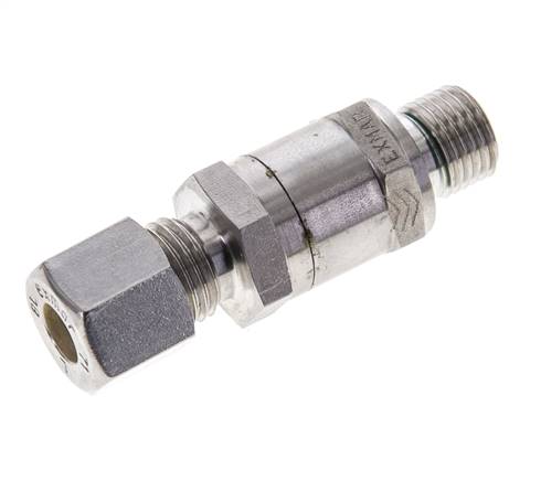 Válvula de retención hidráulica Anillo de compresión 8L (M14x1,5) y G1/4'' macho Acero inoxidable 1-250bar (15-3625)psi Tubo-Rosca ISO 8434-1
