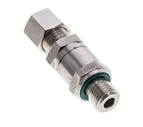 Válvula de retención hidráulica Anillo de compresión 8L (M14x1,5) y G1/4'' macho Acero inoxidable 1-250bar (15-3625)psi Tubo-Rosca ISO 8434-1