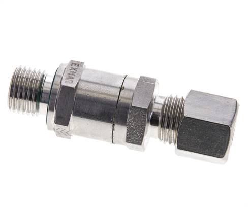 Válvula de retención hidráulica Anillo de compresión 8L (M14x1,5) y G1/4'' macho Acero inoxidable 1-250bar (15-3625)psi Tubo-Rosca ISO 8434-1