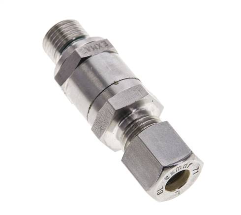 Válvula de retención hidráulica Anillo de compresión 8L (M14x1,5) y G1/4'' macho Acero inoxidable 1-250bar (15-3625)psi Tubo-Rosca ISO 8434-1