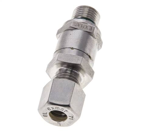 Válvula de retención hidráulica Anillo de compresión 8L (M14x1,5) y G1/4'' macho Acero inoxidable 1-250bar (15-3625)psi Tubo-Rosca ISO 8434-1