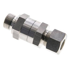 Válvula de retención hidráulica Anillo de compresión 15L (M22x1,5) y G1/2'' macho Acero inoxidable 1-250bar (15-3625)psi Tubo-Rosca ISO 8434-1