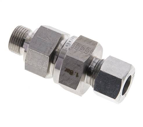 Válvula de retención hidráulica Anillo de corte 12L (M18x1,5) y G3/8'' Acero inoxidable macho 1-250bar (15-3625)psi Rosca-Tubo ISO 8434-1