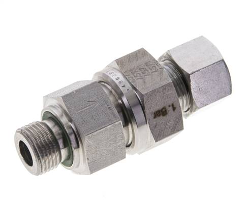 Válvula de retención hidráulica Anillo de corte 12L (M18x1,5) y G3/8'' Acero inoxidable macho 1-250bar (15-3625)psi Rosca-Tubo ISO 8434-1