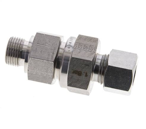 Válvula de retención hidráulica Anillo de corte 12L (M18x1,5) y G3/8'' Acero inoxidable macho 1-250bar (15-3625)psi Rosca-Tubo ISO 8434-1