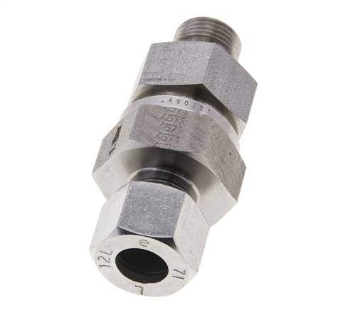Válvula de retención hidráulica Anillo de corte 12L (M18x1,5) y G3/8'' Acero inoxidable macho 1-250bar (15-3625)psi Rosca-Tubo ISO 8434-1