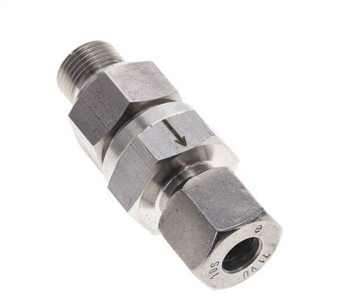 Válvula de retención hidráulica Anillo de corte 10S (M18x1,5) y G3/8'' Acero inoxidable macho 1-400bar (15-5800)psi Rosca-Tubo ISO 8434-1