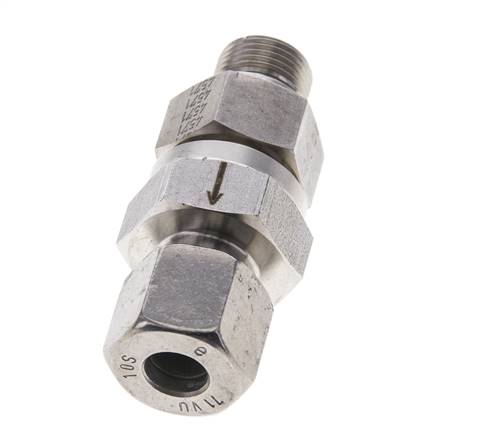 Válvula de retención hidráulica Anillo de corte 10S (M18x1,5) y G3/8'' Acero inoxidable macho 1-400bar (15-5800)psi Rosca-Tubo ISO 8434-1