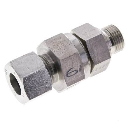 Válvula de retención hidráulica Anillo de corte 16S (M24x1,5) y G1/2'' Macho Acero inoxidable 1-400bar (15-5800)psi Rosca-Tubo ISO 8434-1