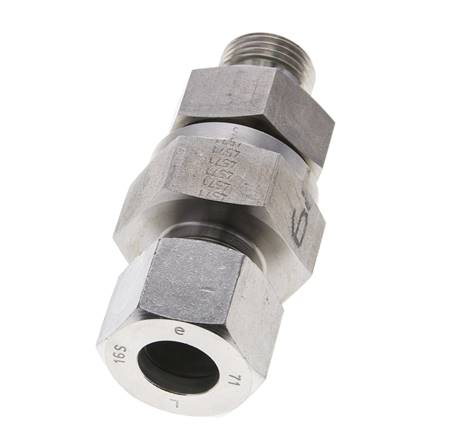 Válvula de retención hidráulica Anillo de corte 16S (M24x1,5) y G1/2'' Macho Acero inoxidable 1-400bar (15-5800)psi Rosca-Tubo ISO 8434-1