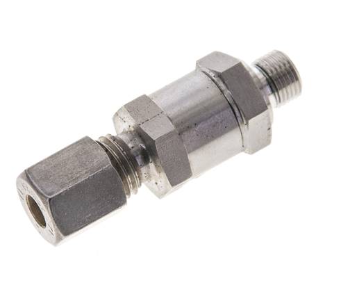 Válvula de retención hidráulica Anillo de compresión 6L (M12x1,5) y G1/8'' Acero inoxidable macho 1-250bar (15-3625)psi Tubo de rosca ISO 8434-1