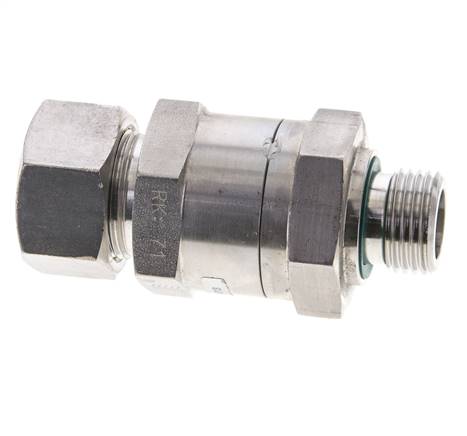 Válvula de retención hidráulica Anillo de compresión 18L (M26x1,5) y G1/2'' Macho Acero inoxidable 1-160bar (15-2320)psi Rosca-Tubo ISO 8434-1