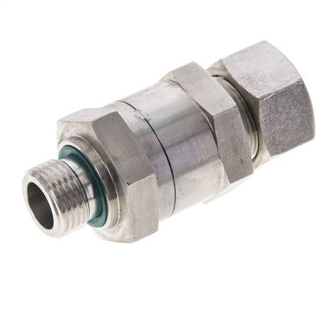 Válvula de retención hidráulica Anillo de compresión 18L (M26x1,5) y G1/2'' Macho Acero inoxidable 1-160bar (15-2320)psi Rosca-Tubo ISO 8434-1
