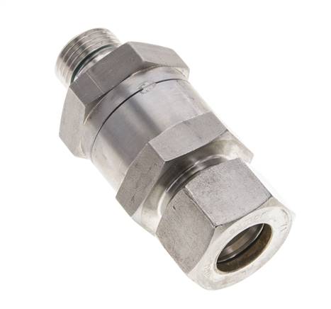 Válvula de retención hidráulica Anillo de compresión 18L (M26x1,5) y G1/2'' Macho Acero inoxidable 1-160bar (15-2320)psi Rosca-Tubo ISO 8434-1