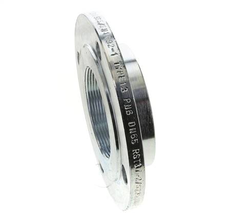Brida Roscada DN65-PN6 Rp 2-1/2'' Acero Galvanizado DIN 2565 Y EN 1092-1 (Tipo 13)