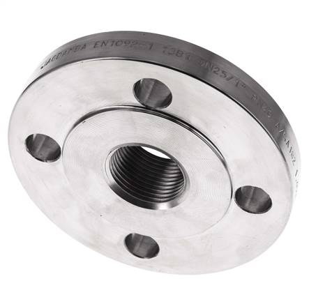 Brida Roscada DN25-PN40 Rp 1'' Acero Inoxidable 1.4571 DIN 2567 Y EN 1092-1 (Tipo 13)