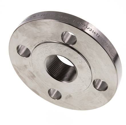 Brida Roscada DN32-PN16 (EN) Rp 1-1/4'' Acero Inoxidable 1.4571 EN 1092-1 (tipo 13)