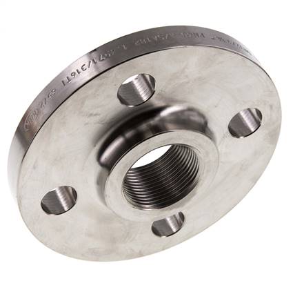Brida Roscada DN32-PN40 Rp 1-1/4'' Acero Inoxidable 1.4571 DIN 2567 Y EN 1092-1 (Tipo 13)