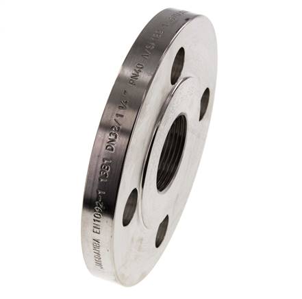 Brida Roscada DN40-PN40 Rp 1-1/2'' Acero Inoxidable 1.4571 DIN 2567 Y EN 1092-1 (Tipo 13)