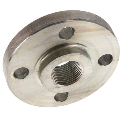 Brida Roscada DN25-PN40 Rp 1'' Acero Galvanizado DIN 2567 Y EN 1092-1 (Tipo 13)