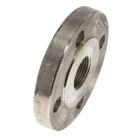 Brida Roscada DN25-PN40 Rp 1'' Acero Galvanizado DIN 2567 Y EN 1092-1 (Tipo 13)