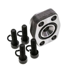 Brida SAE de 1'' 3000 PSI de acero liso con roscas hembra G1/2'' ISO 6162-1