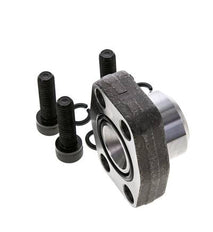 Brida SAE de 1'' 3000 PSI de acero liso con roscas hembra G1/2'' ISO 6162-1