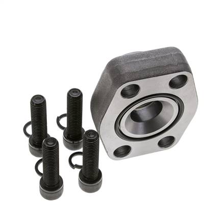 Brida SAE de 1-1/2'' Acero liso 3000 PSI con roscas hembra G1'' ISO 6162-1