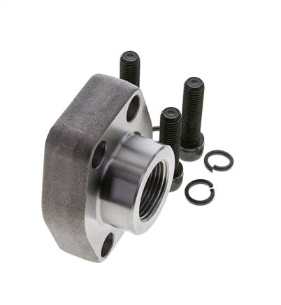 Brida SAE de 1-1/2'' Acero liso 3000 PSI con roscas hembra G1'' ISO 6162-1