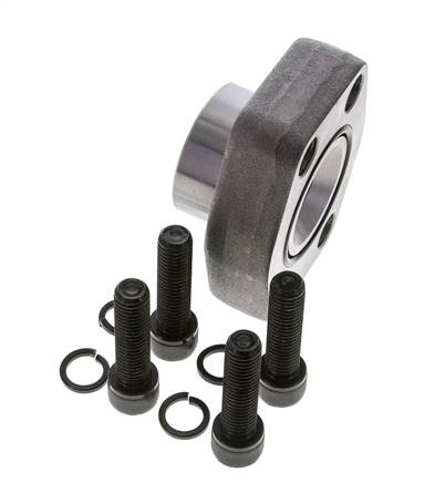 Brida SAE de 1-1/2'' Acero liso 3000 PSI con roscas hembra G1'' ISO 6162-1