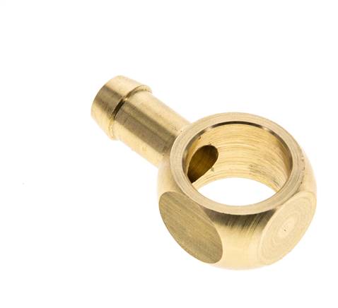 Racor banjo de latón de 9 mm (3/8'') y G3/8'' con lengüeta para manguera