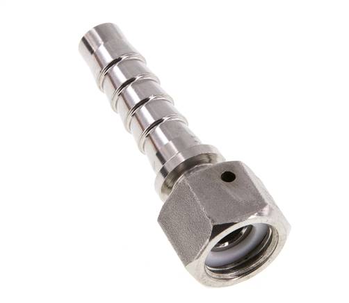Pilar de manguera de acero inoxidable 1.4301 de 13x25 mm y G1/2'' con tuerca de unión DIN EN 14423 / DIN 2826
