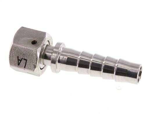 Pilar de manguera de acero inoxidable 1.4301 de 13x25 mm y G1/2'' con tuerca de unión DIN EN 14423 / DIN 2826