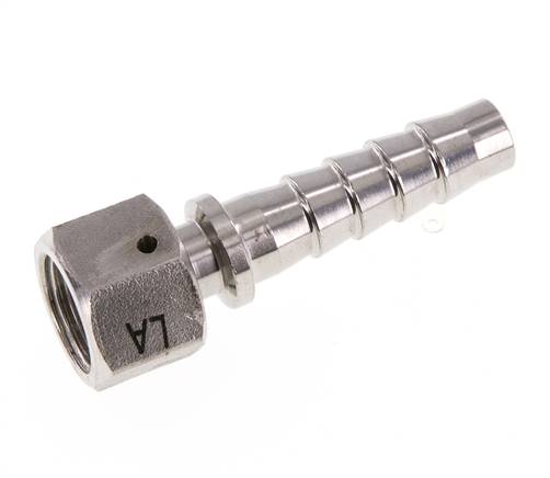 Pilar de manguera de acero inoxidable 1.4301 de 13x25 mm y G1/2'' con tuerca de unión DIN EN 14423 / DIN 2826