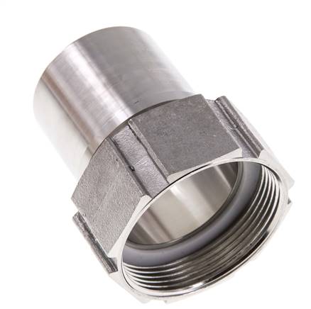 50 mm (2'') y G2'' Acero inoxidable 1.4401 Tuerca de racor para manguera Junta plana PTFE Collares de seguridad EN 14420-5 (DIN 2817)