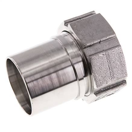 50 mm (2'') y G2'' Acero inoxidable 1.4401 Tuerca de racor para manguera Junta plana PTFE Collares de seguridad EN 14420-5 (DIN 2817)