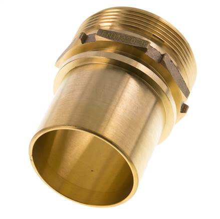 G 2'' Macho x 50mm Llave de manguera de latón con collarín de seguridad DIN 2817