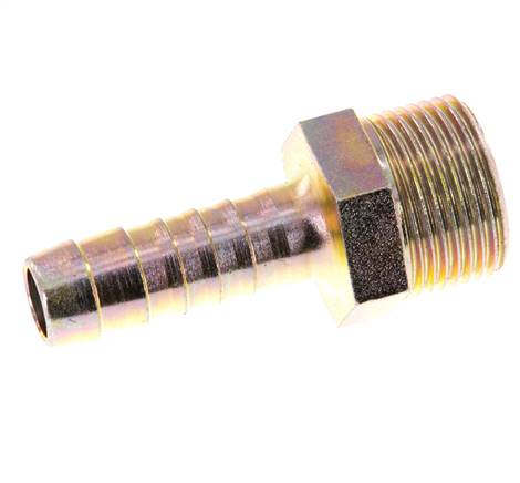 G 3/4'' Macho x 13mm Acero zincado Lengüeta de manguera 25 Bar
