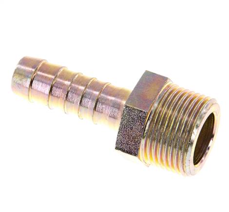 G 3/4'' Macho x 13mm Acero zincado Lengüeta de manguera 25 Bar