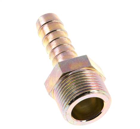 G 3/4'' Macho x 13mm Acero zincado Lengüeta de manguera 25 Bar