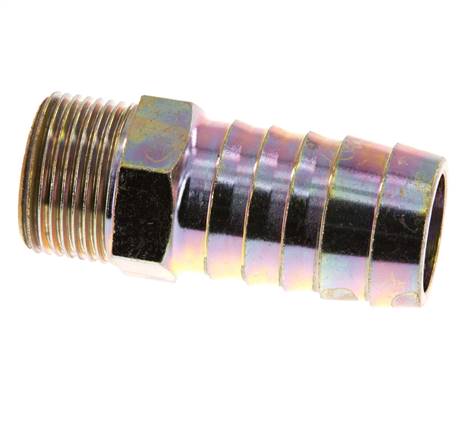 G 3/4'' Macho x 25mm Acero zincado Lengüeta de manguera 25 Bar